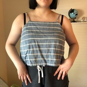 Striped Wrap Crop Top